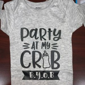 Baby onesie Party at my crib handcrafted